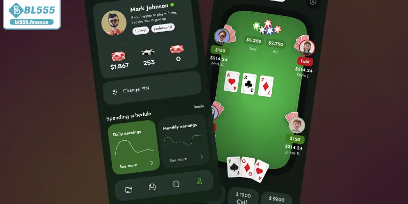 Không gian đánh bài trực tuyến vô cùng sống động